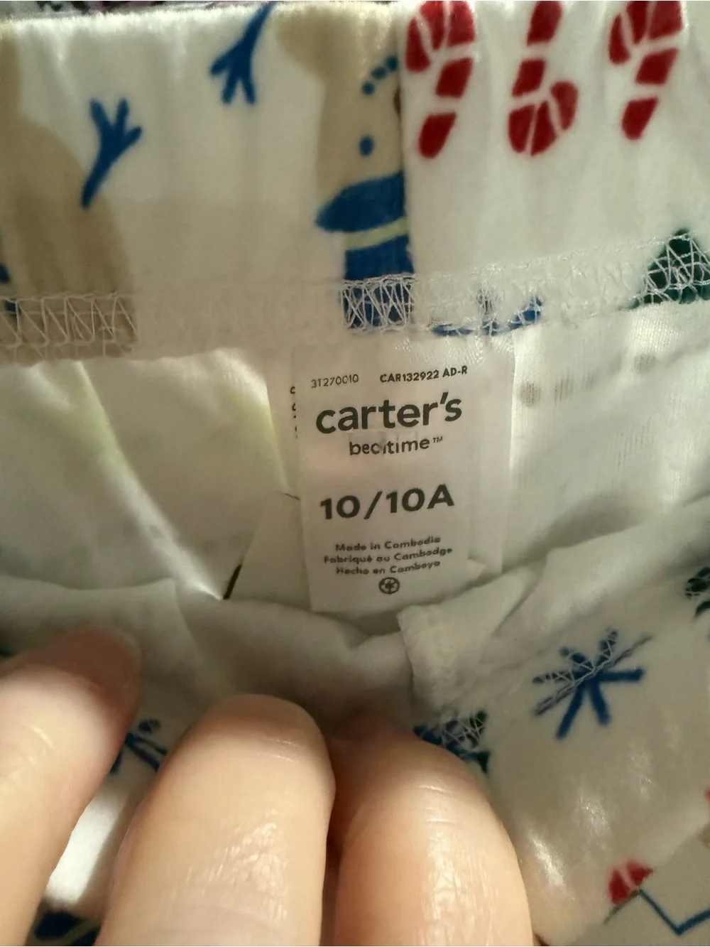 Festive Snowman Holiday Lounge Pants - White with Blue & Green size 10